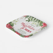 Maretak Voor Mrs Winter Poinsettia Bruiloftsfeest Papieren Bordje (Gebogen)