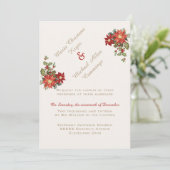 maretak winter bruiloft uitnodiging (Staand voorkant)