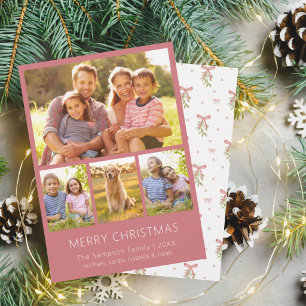 Maretakboog Multi-foto familie kerstkaart Kaart