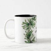 Maretakkrans monogram sjabloon Twee-tonige koffie Tweekleurige Koffiemok (Links)