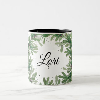 Maretakkrans monogram sjabloon Twee-tonige koffie Tweekleurige Koffiemok