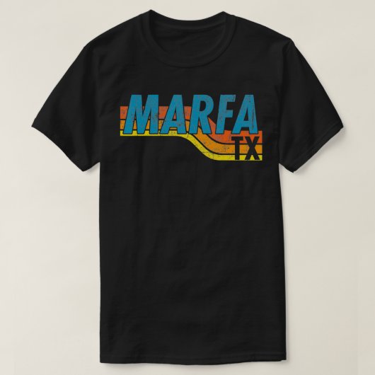 Marfa Texas 70s 80s Retro Style Mannen Vrouwen T-shirt (Design voorkant)