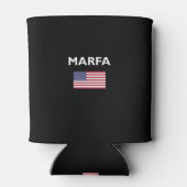 Marfa Texas American Flag Dark Color Blikjeskoeler (Achterkant)
