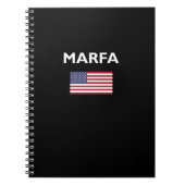Marfa Texas American Flag Dark Color Notitieboek (Voorkant)