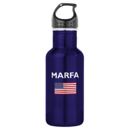 Marfa Texas American Flag Dark Color Waterfles