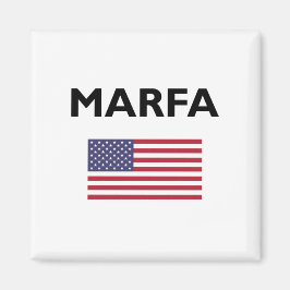 Marfa Texas American Flag Light Color Magneet