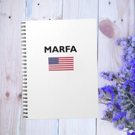 Marfa Texas American Flag Light Color Notitieboek