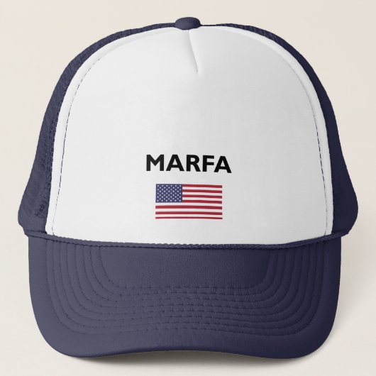 Marfa Texas American Flag Light Color Trucker Pet (Voorkant)