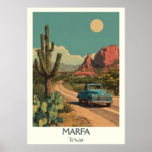 Marfa Texas Desert Vista Art Poster (Voorkant)