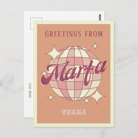 Marfa Texas Tx USA Retro  Briefkaart (Voorkant / Achterkant)