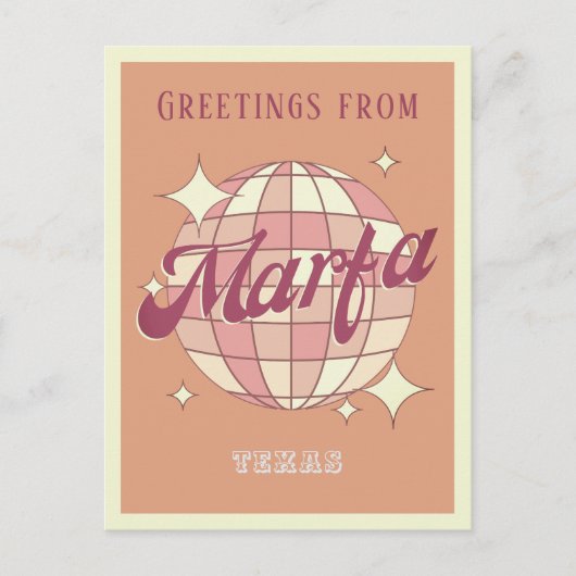 Marfa Texas Tx USA Retro  Briefkaart (Voorkant)