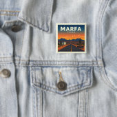 Marfa Texas Vierkante Button 5,1 Cm (In situ)