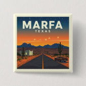 Marfa Texas Vierkante Button 5,1 Cm (Voorkant)