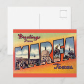 Marfa Texas Vintage Travel Greetings Briefkaart (Voorkant / Achterkant)