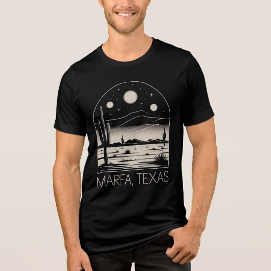 Marfa Texas Woestijn Retro Minimalistische T-Shirt (Voorkant)