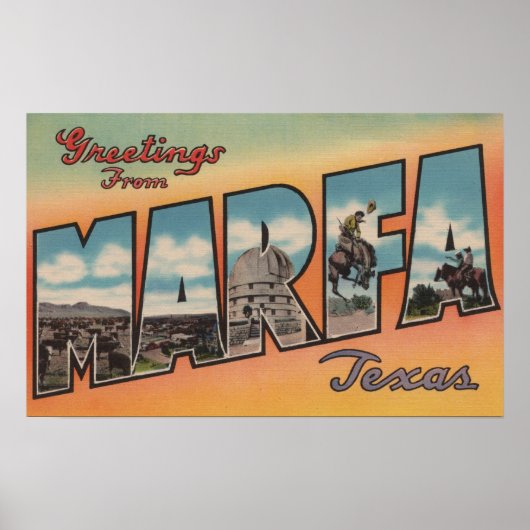 Marfa, TexasLarge Letter ScenesMarfa, TX Poster (Voorkant)