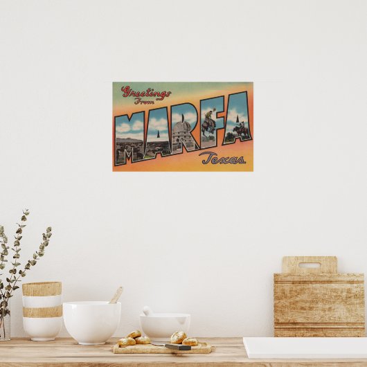 Marfa, TexasLarge Letter ScenesMarfa, TX Poster (Keuken)