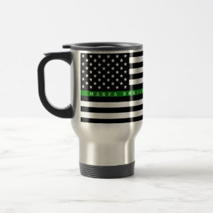Marfa Thin Green Line, Travel mug- 15 oz Travel Mu Reisbeker