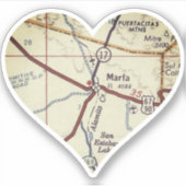Marfa TX kaart Sticker (Voorkant)