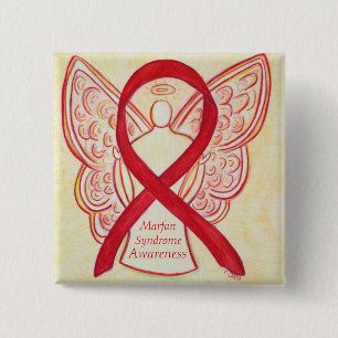 Marfan Syndrome Angel Awareness Ribbon Custom Pins Vierkante Button 5,1 Cm