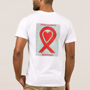 Marfan Syndrome Awareness Red Ribbon Custom Shirte T-shirt