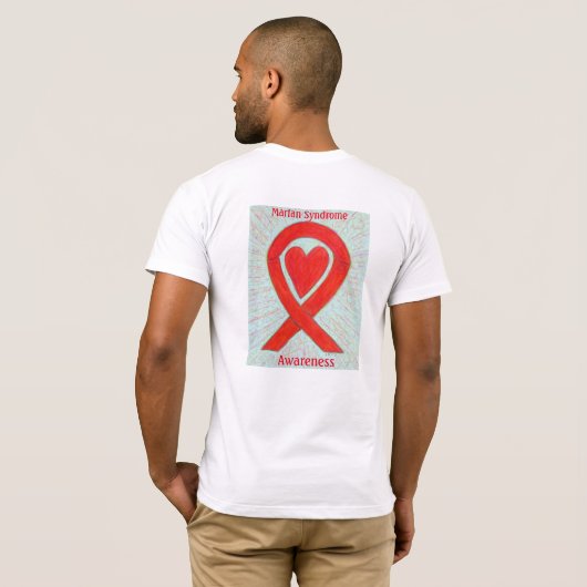 Marfan Syndrome Awareness Red Ribbon Custom Shirte T-shirt (Achterkant volledig)