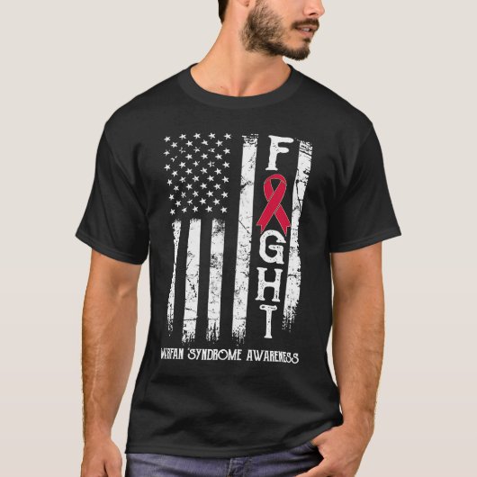 Marfan Syndrome Warrior US Flag T-shirt (Voorkant)