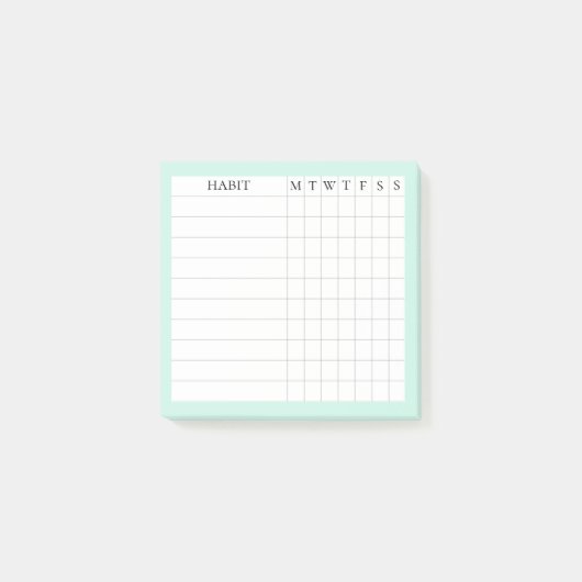 Margaret Collectie Habit Tracker in Mint Post-it® Notes (Voorkant)