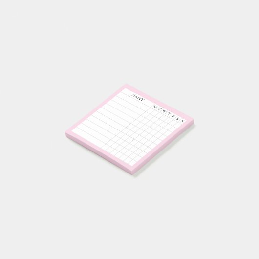 Margaret Collectie Post-It Habit Tracker in Roze Post-it® Notes (Schuin)