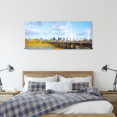 Margaret Hunt Bridge, Dallas, Texas Canvas Afdruk (Insitu (Slaapkamer))