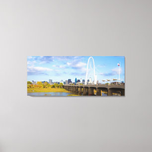 Margaret Hunt Bridge, Dallas, Texas Canvas Afdruk
