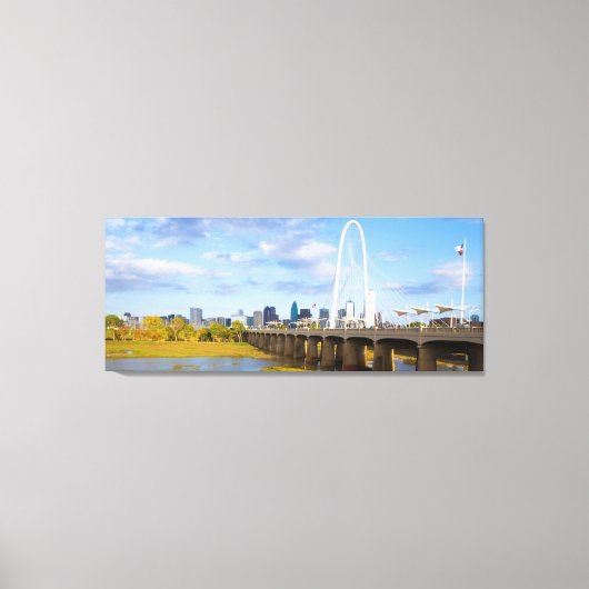 Margaret Hunt Bridge, Dallas, Texas Canvas Afdruk (Voorkant)