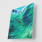 Margaret Juul Artwork Ocean Wave Modern Clock Vierkante Klok (Hoek)