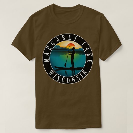 Margaret Lake Wisconsin Paddleboarding T-shirt (Design voorkant)