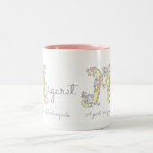Margaret Letter M-naam betekent monogram-mok Tweekleurige Koffiemok (Center)