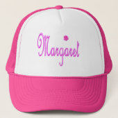 "Margaret" naam in passie roze, Trucker Pet (Voorkant)
