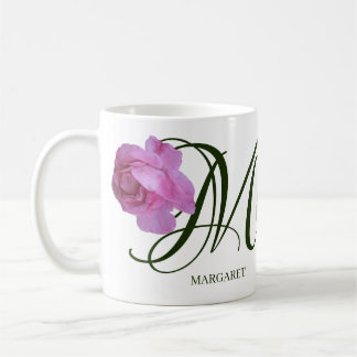  Margaret naam roze roos floral classy Koffiemok