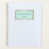 Margaret Pinstripe Planner in Mint (Voorkant)