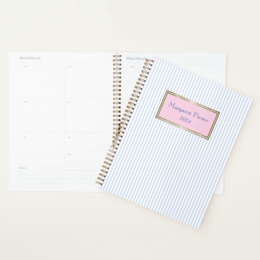 Margaret Pinstripe Planner met Roze (Display)