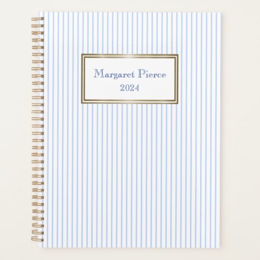 Margaret Pinstripe Planner met Wit (Voorkant)