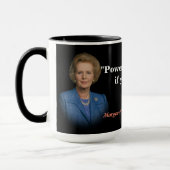 Margaret Thatcher brengt een prijsopgave op macht Mok (Links)