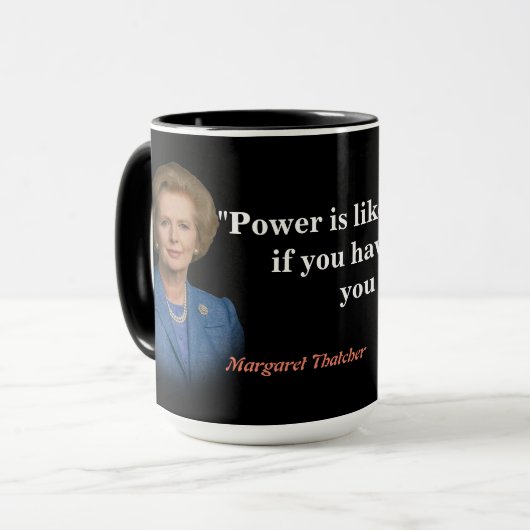 Margaret Thatcher brengt een prijsopgave op macht Mok (Voorkant links)