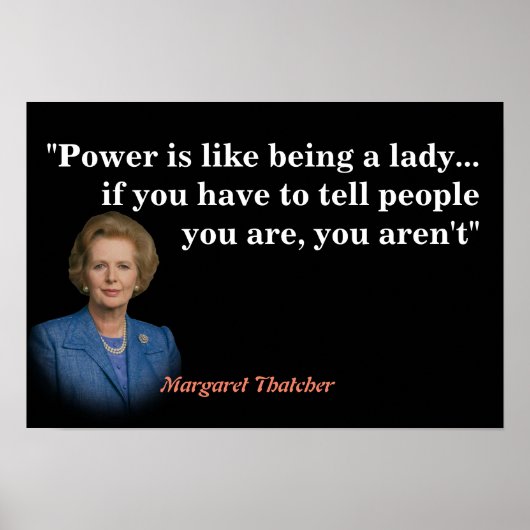 Margaret Thatcher brengt een prijsopgave op macht Poster (Voorkant)