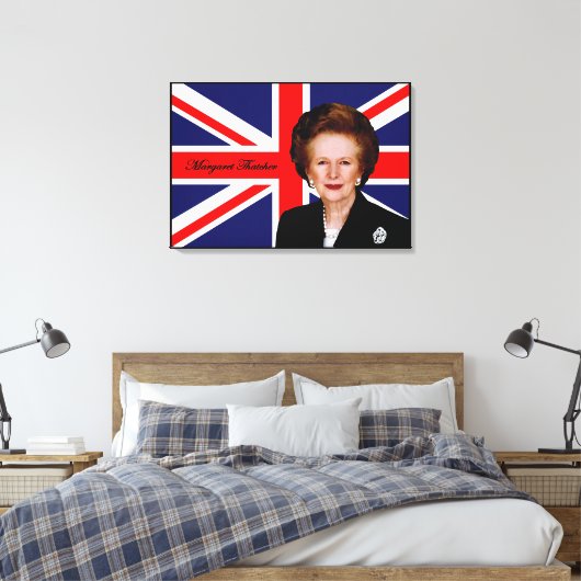 Margaret Thatcher - Britse vlag Canvas Afdruk (Insitu (Slaapkamer))