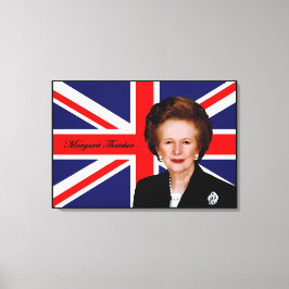 Margaret Thatcher - Britse vlag Canvas Afdruk