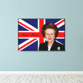 Margaret Thatcher - Britse vlag Canvas Afdruk (Insitu (Houten vloer))