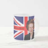 Margaret Thatcher - Britse vlag Matglas Koffiemok (Voorkant rechts)