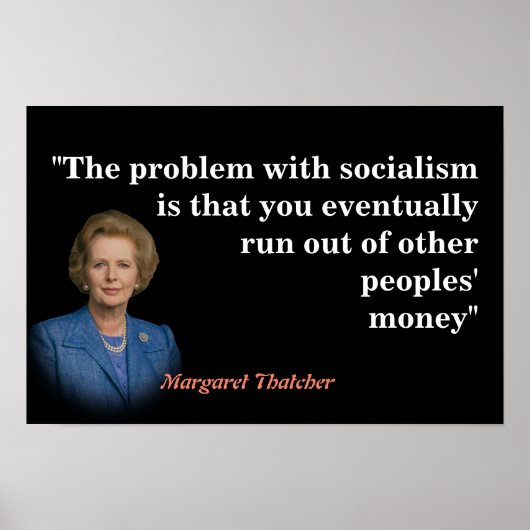 Margaret Thatcher citaat over socialisme Poster (Voorkant)