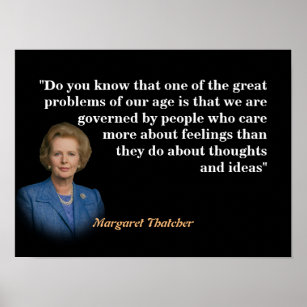 Margaret Thatcher citeert citaat over gedachten en Poster