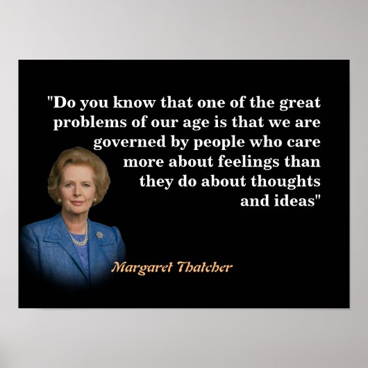 Margaret Thatcher citeert citaat over gedachten en Poster (Voorkant)